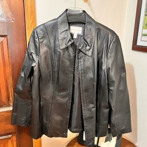Worthington 100% Genuine Leather Black Jacket